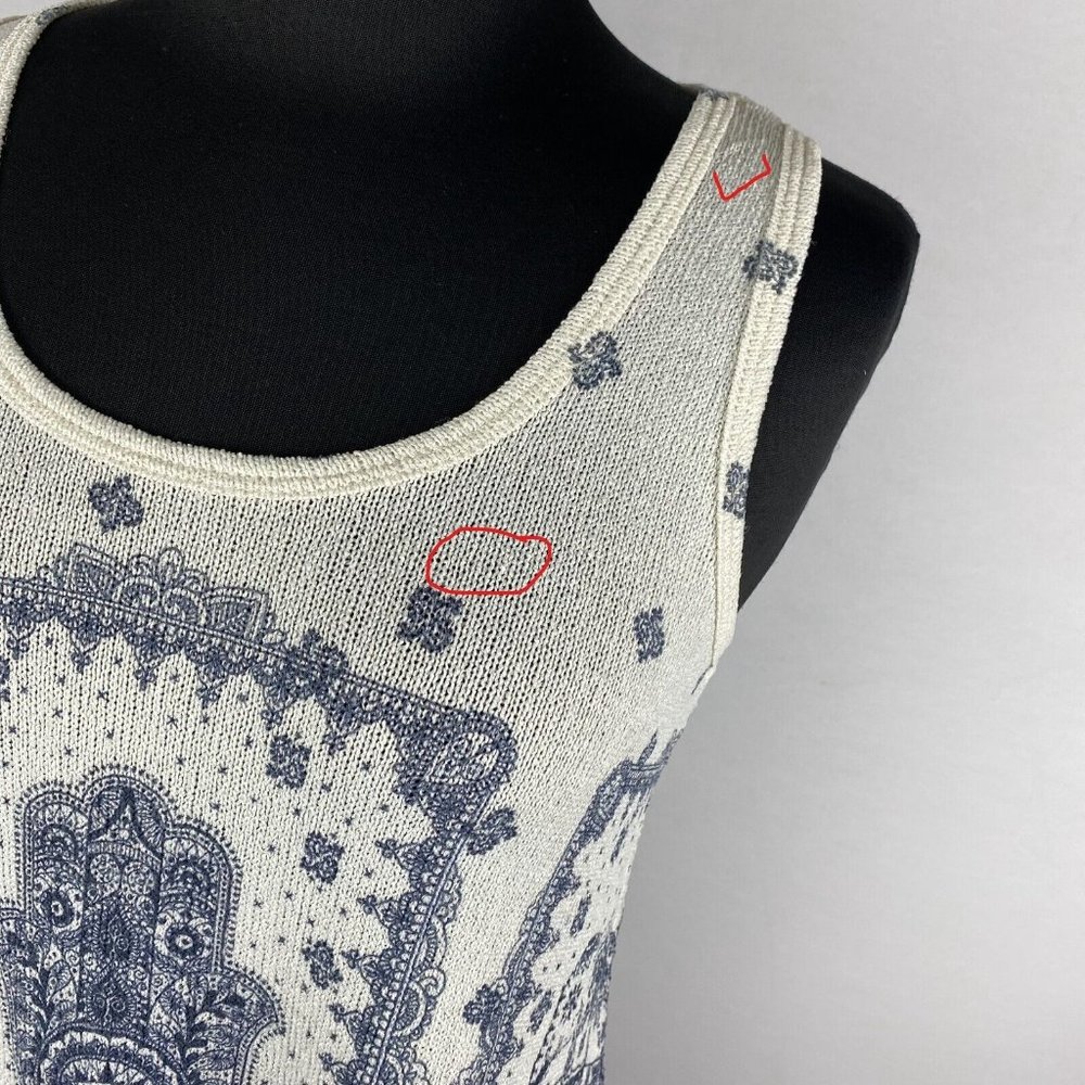 Scotty S Multicolor Knit Patterned Tank Top Rounded Hems - Picture 4 of 12